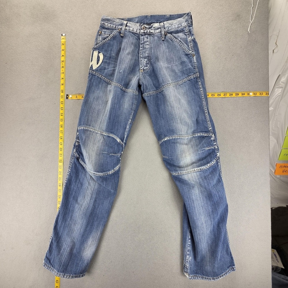 G-Star RAW Jeans Mens Blue Relaxed Straight Button Fly Fits 28x33